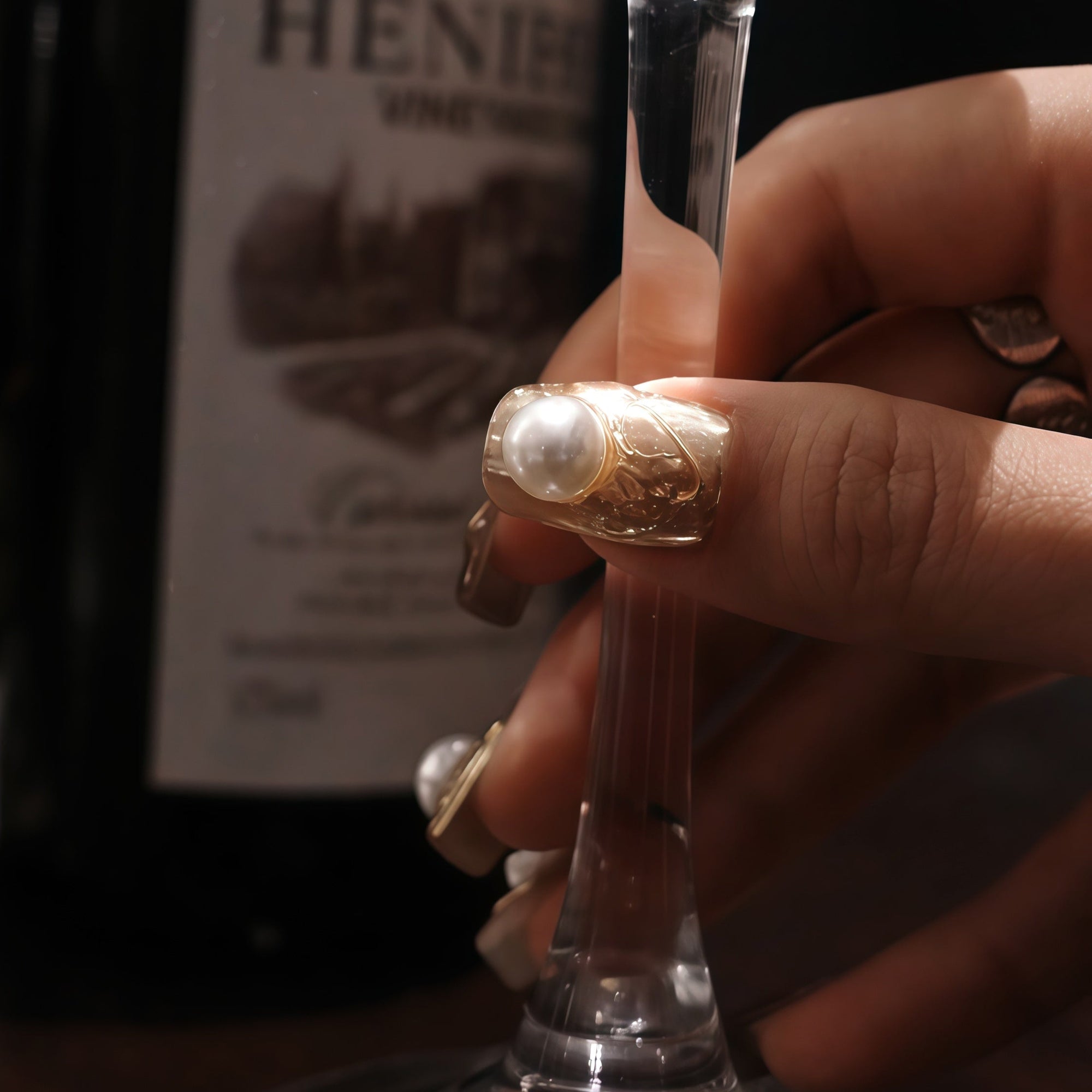 Gilded Pearl Handmade Press On Nails