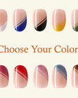 Side Bang French Medium Oval Palette Handmade Press On Nails
