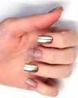 Metal Gold White Customized Handmade Press On Nails