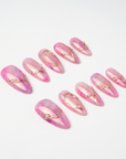 Rosé Veins Handmade Press On Nails