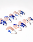 Indigo Bloom Handmade Press On Nails