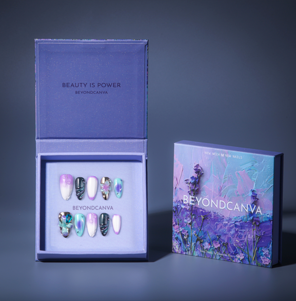 Moon Orchid Handmade Press On Nails