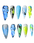 Cyber Bloom Handmade Press On Nails