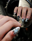 Midnight Bloom Handmade Press On Nails