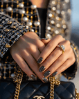 Midnight Dots Handmade Press On Nails