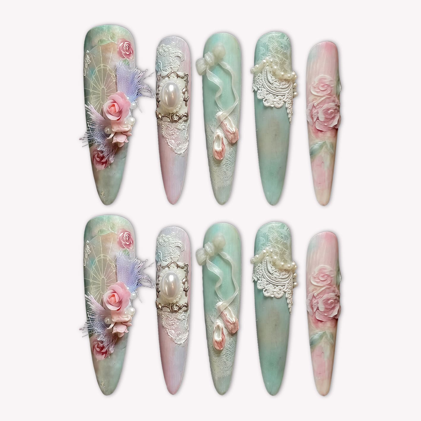 Porcelain Whisper Handmade Press On Nails