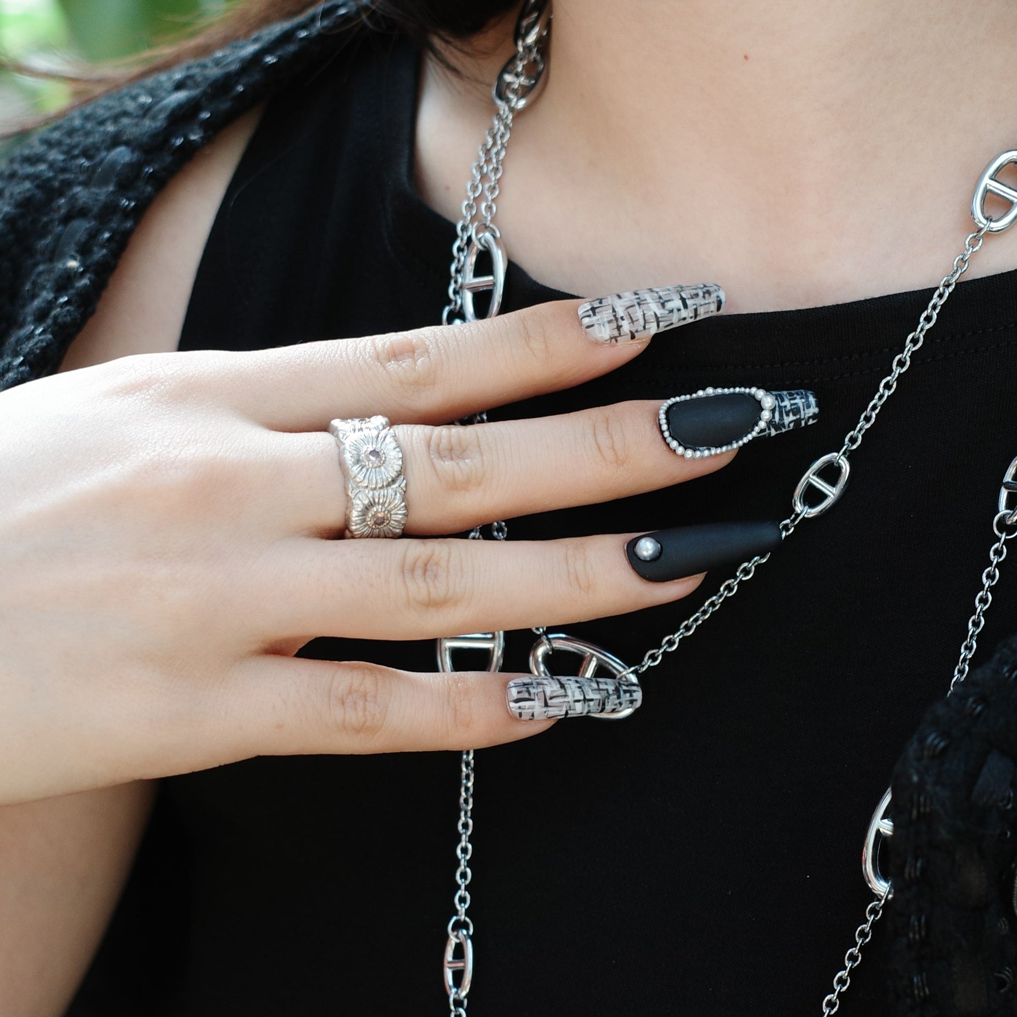 Lace & Pearls Handmade Press On Nails