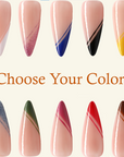 Side Bang French Extra Long Stelitto Palette Handmade Press On Nails