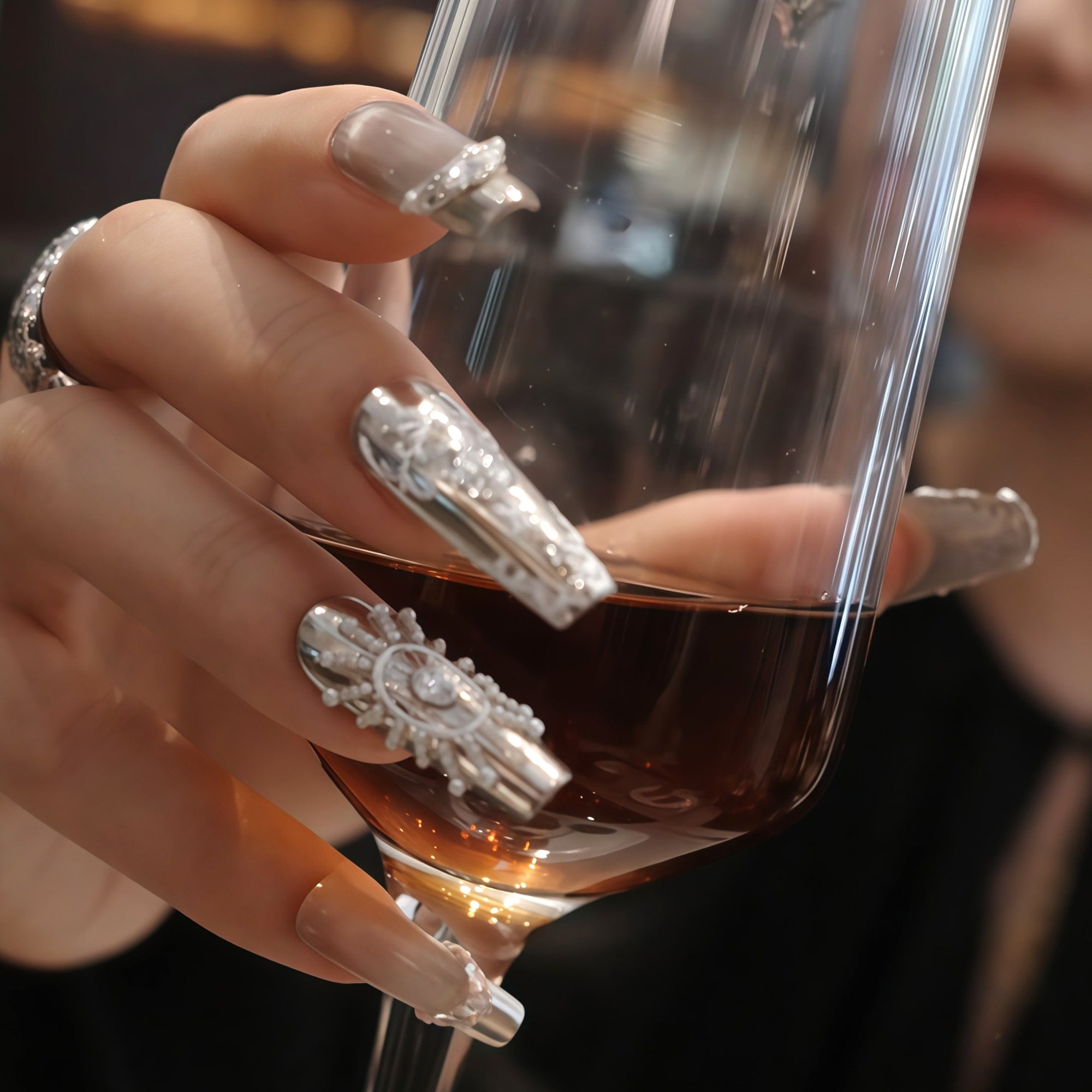 Baroque Crown Handmade Press On Nail