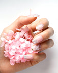 Classy Pink Acrylic Square Medium Glossy Floral Handmade Press On Nails BEYONDCANVA