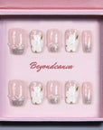 Dewy Blossom Sparkle Handmade Press On Nails