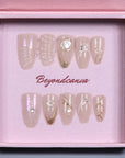Golden Pearl Harmony Handmade Press On Nails