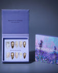 BEYONDCANVA Winter Elegance nail set featuring a pearl necklace design, sparkling snowflake accents, and an elegant bow, combining festive charm with sophisticated style—perfect for any winter gathering.