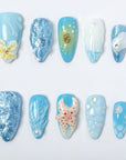 Ocean's Embrace Handmade Press On Nails