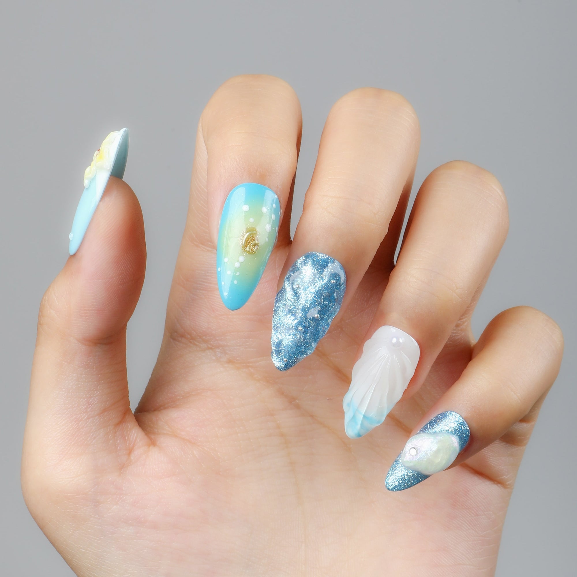 Ocean's Embrace Handmade Press On Nails