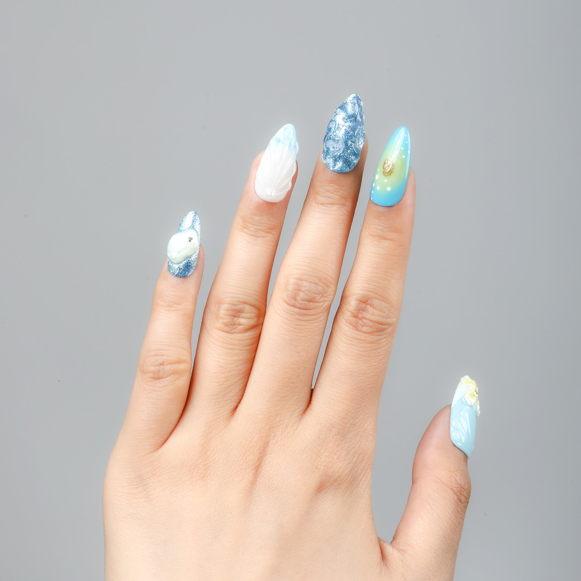 Ocean's Embrace Handmade Press On Nails