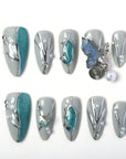 Midnight Frost Handmade Press On Nails