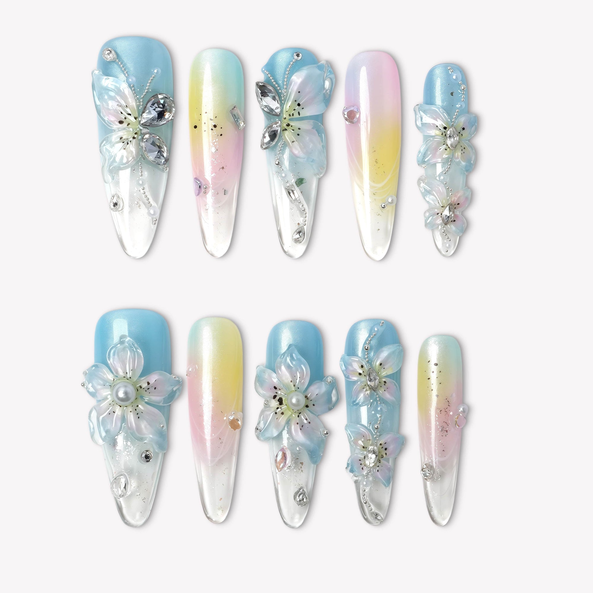 Serenity Bloom Handmade Press On Nails