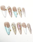 Ocean Breeze Handmade Press On Nails