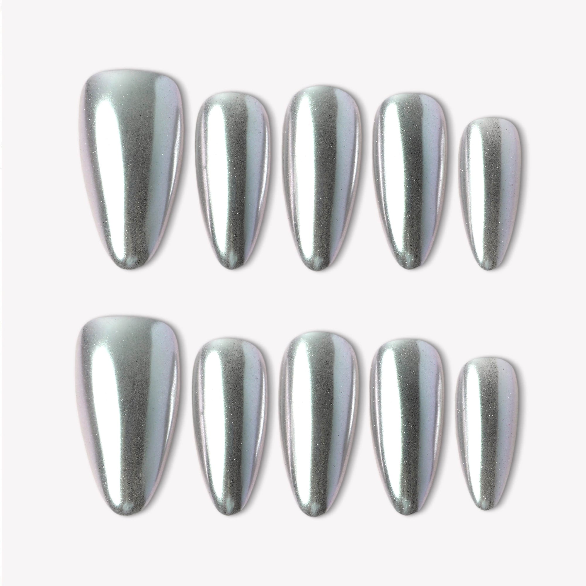 Silver Nails Handmade Press On Nails