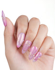 Rosé Veins Handmade Press On Nails