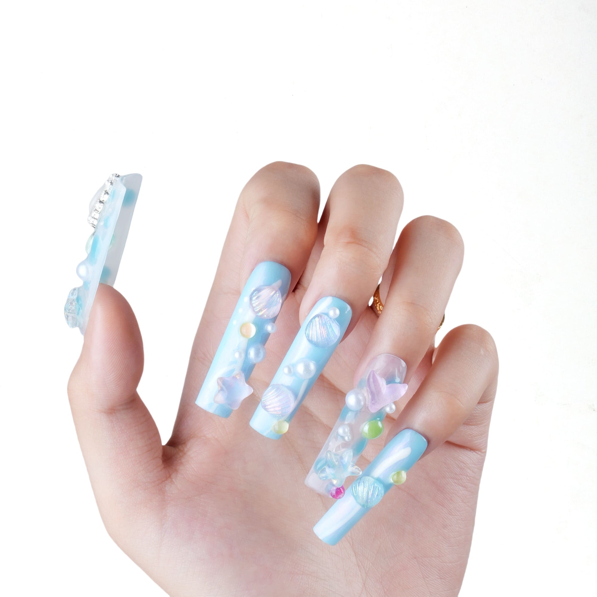 Bubble Mermaid Handmade Press On Nails