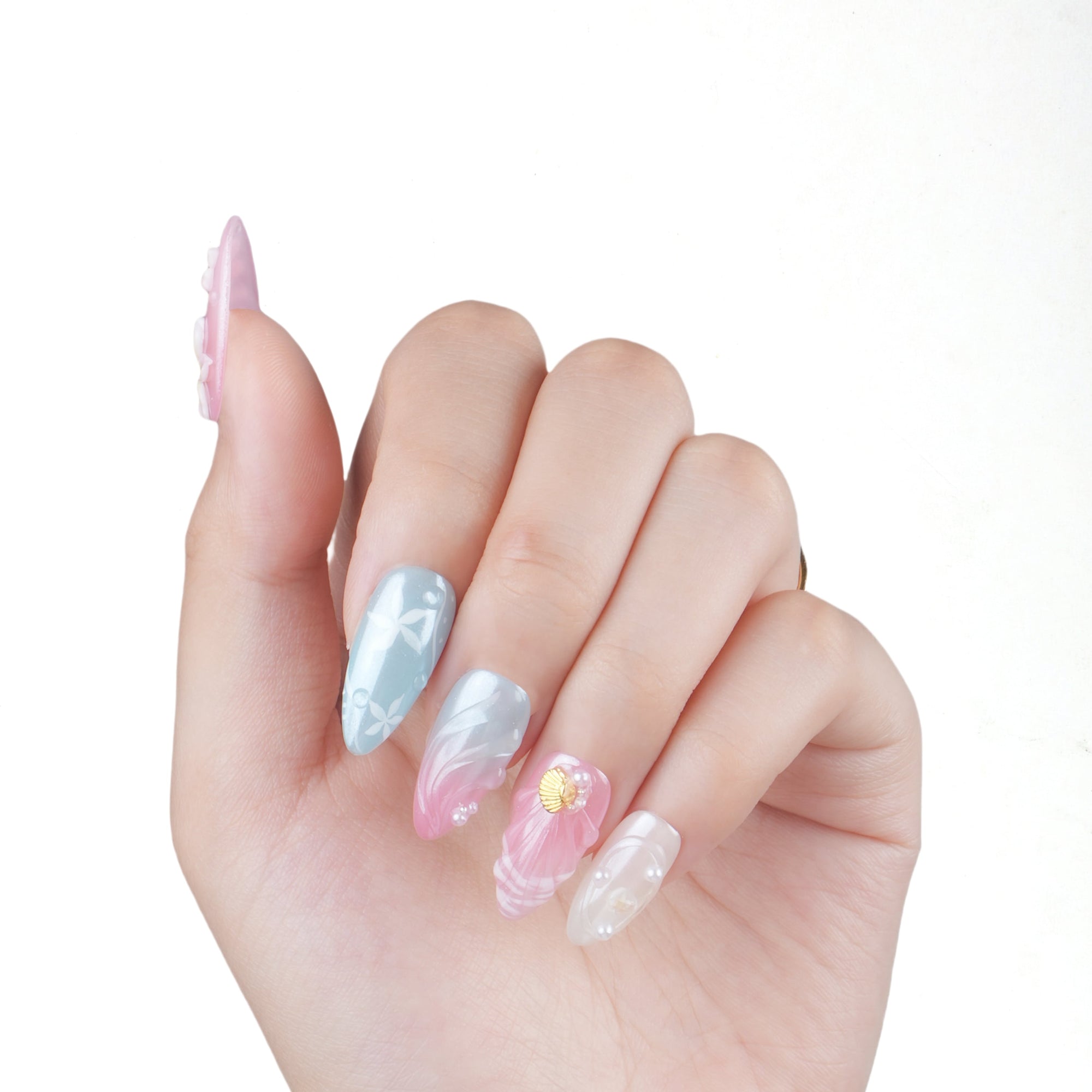Mermaid Mood Handmade Press On Nails