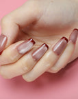Velvet Red Elegance Handmade Press On Nails