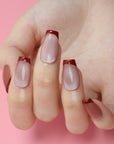 Velvet Red Elegance Handmade Press On Nails