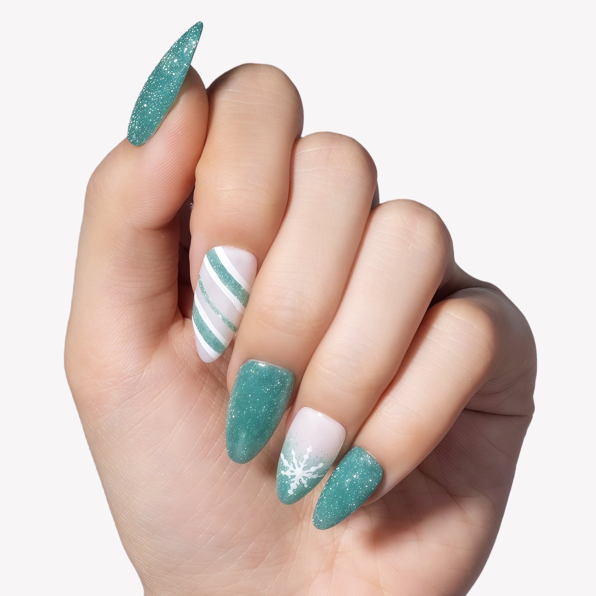 Frosted Mint Handmade Press On Nails