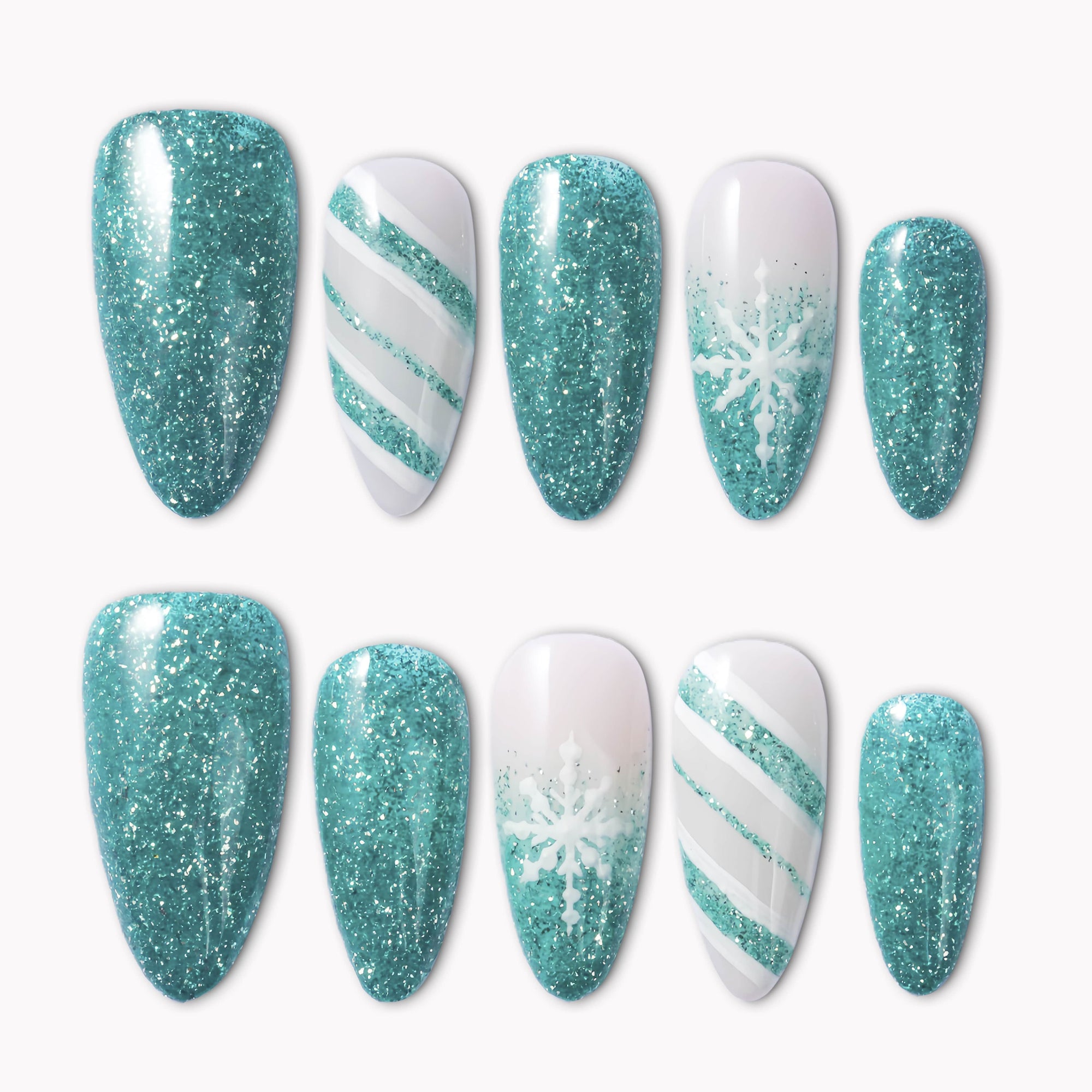 Frosted Mint Handmade Press On Nails