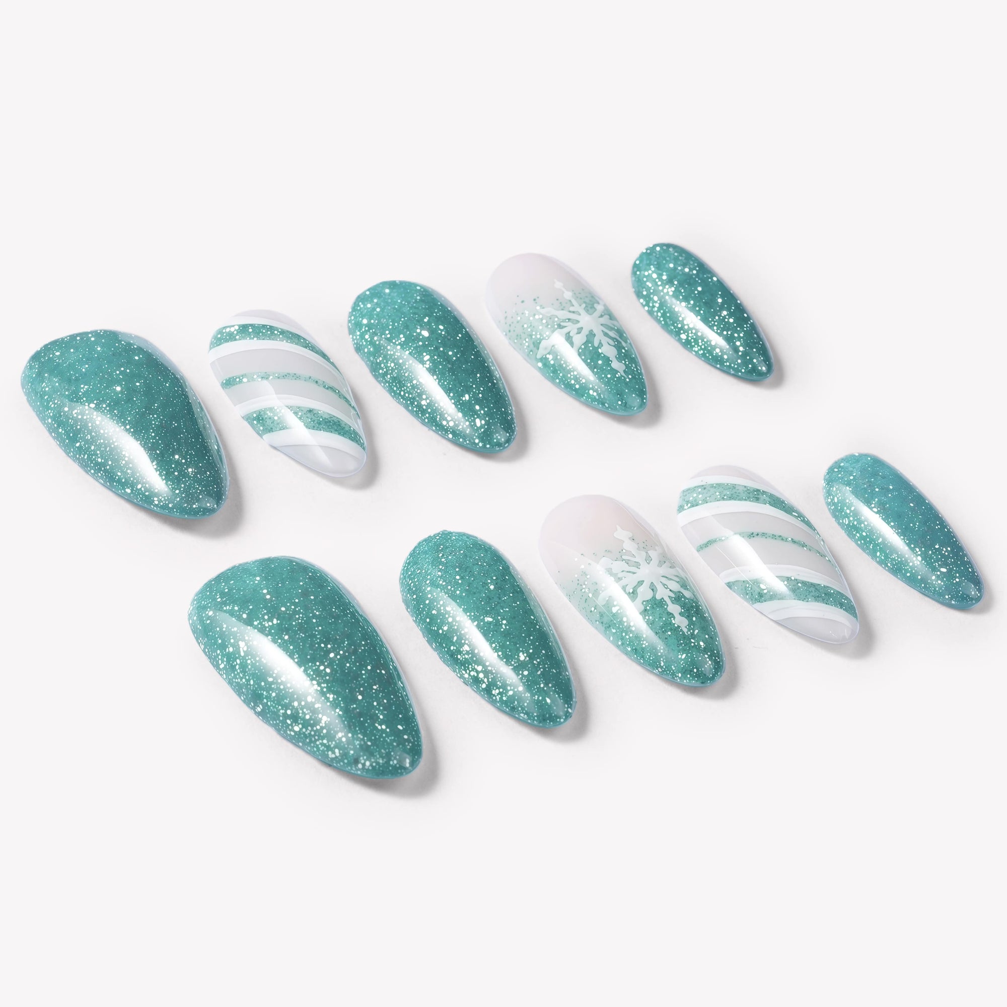 Frosted Mint Handmade Press On Nails