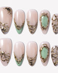 Gilded Jade Handmade Press On Nails