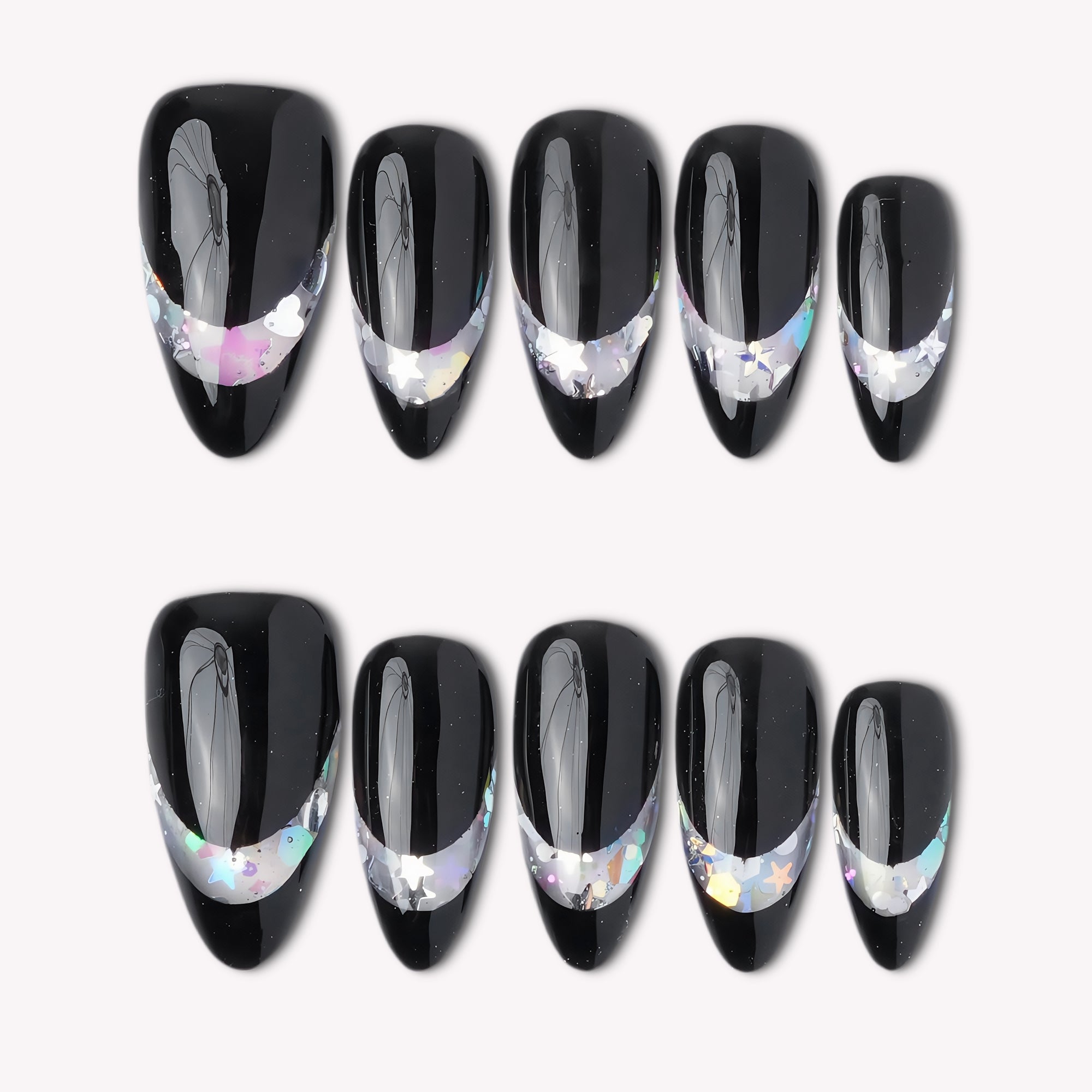 Midnight Spark Handmade Press On Nails