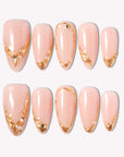 Golden Flow Handmade Press On Nails