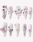 Crystal Locket Handmade Press On Nails