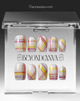 Retro Plaid Handmade Press On Nails