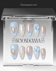 Bluebell Gingham Handmade Press On Nails