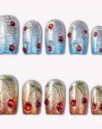 Frosted Cherry Handmade Press On Nails