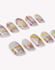 Retro Plaid Handmade Press On Nails
