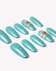 Mint Blossom Polka Handmade Press On Nails