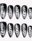Obsidian Stardust Handmade Press On Nails