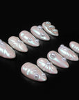 Pearlescent Shores Handmade Press On Nails