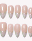 Glazed Pearl French Handmade Press On Nails