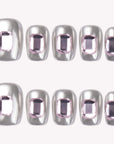 Pink Bijou Chrome Handmade Press On Nails