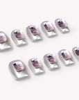 Pink Bijou Chrome Handmade Press On Nails