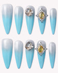 Glacier Jewel Handmade Press On Nails