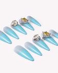 Glacier Jewel Handmade Press On Nails