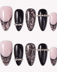 Noir Chantilly Handmade Press On Nails