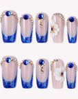 Sapphire Sovereign Handmade Press On Nails